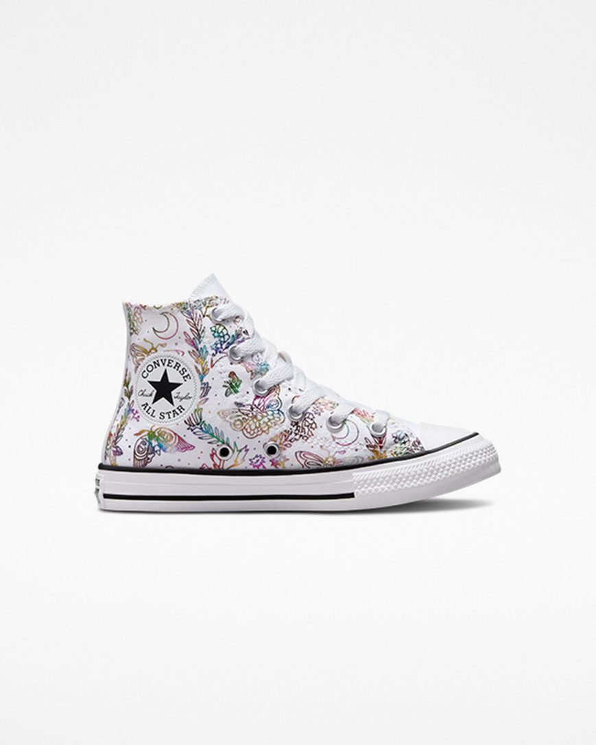 Zapatillas Altas Converse Chuck Taylor All Star Butterfly Shine Niña Blancas Rosas Moradas Azules | PE E0WL8P